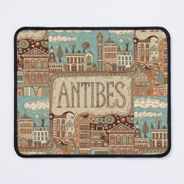 Item preview, Antibes City of France Whimsical Retro Doodle Art designed and sold by Witty Shirts.