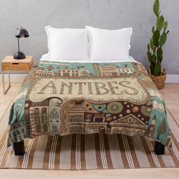 Item preview, Antibes City of France Whimsical Retro Doodle Art designed and sold by Witty Shirts.