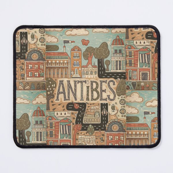 Item preview, Antibes City of France Whimsical Retro Doodle Art designed and sold by Witty Shirts.
