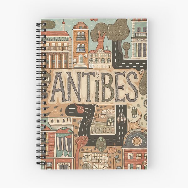 Item preview, Antibes City of France Whimsical Retro Doodle Art designed and sold by Witty Shirts.