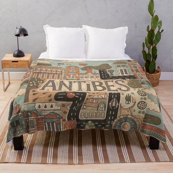 Item preview, Antibes City of France Whimsical Retro Doodle Art designed and sold by Witty Shirts.