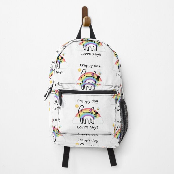 Item preview, Crappy dog loves gays - crappy dog, love, happiness and inclusion designed and sold by TheRubberOnion.