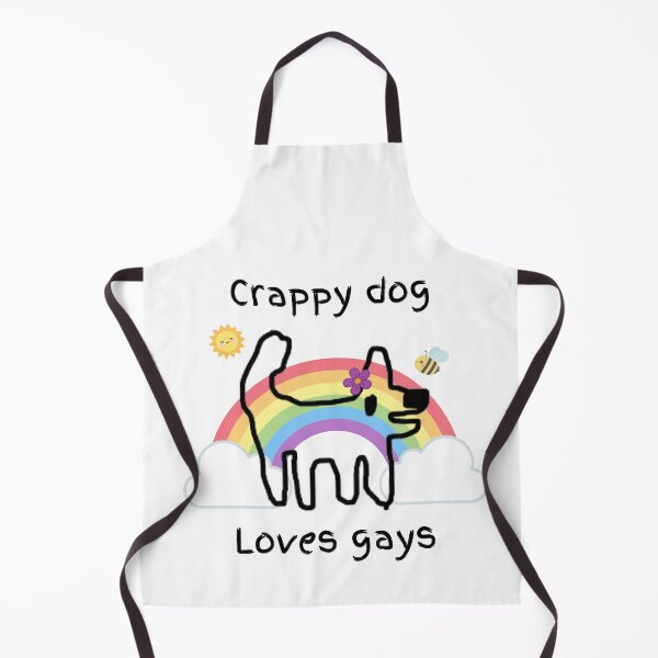 Item preview, Crappy dog loves gays - crappy dog, love, happiness and inclusion designed and sold by TheRubberOnion.