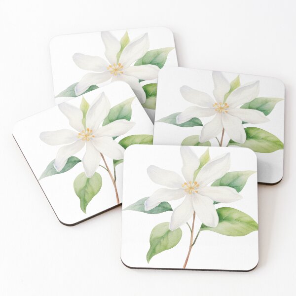 Item preview, Watercolor lemon flower cutout white twig floral designed and sold by EmeraldeaArt.