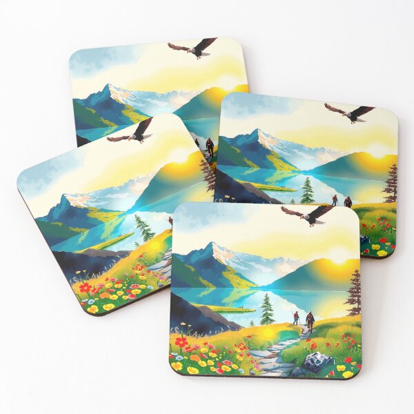 Item preview, Sunset's Warmth Over Majestic Peaks and Blooming Vistas designed and sold by PanoramaPrints.
