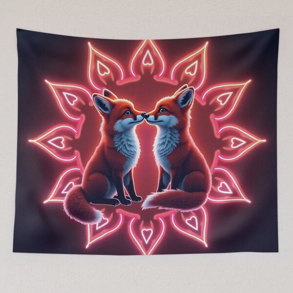 Item preview, Romantic Neon Fox with Ornate Halo 2 designed and sold by Faranyaz.
