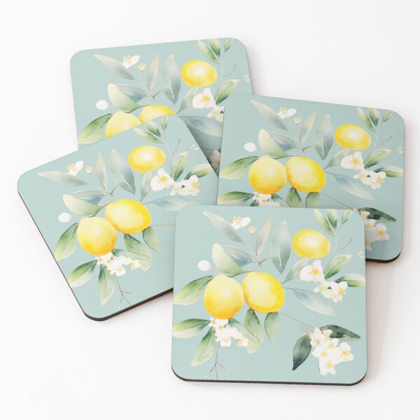 Item preview, Watercolor lemons and lemon tree flowers and leaves cutout designed and sold by EmeraldeaArt.