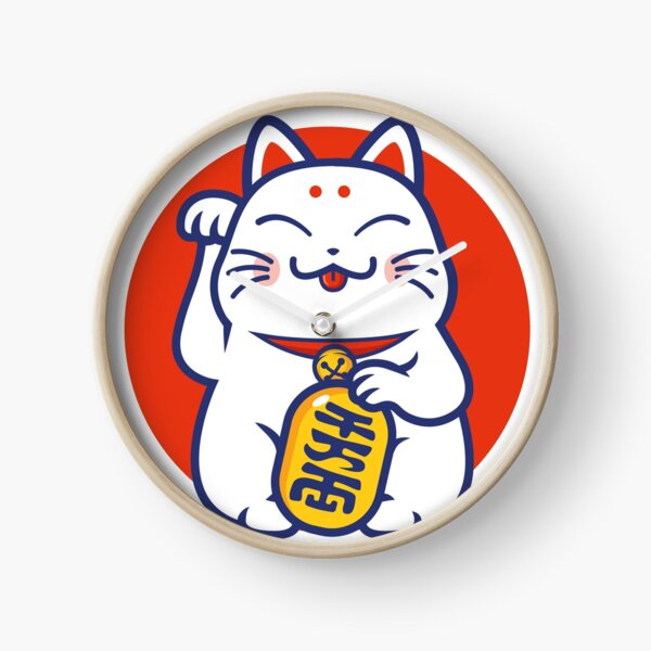 Maneki Neko Lucky Cat Clocks | Redbubble