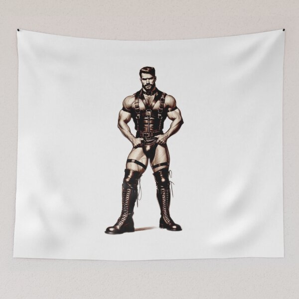 Artikelvorschau, Vintage Gay Leder Tough Love Leder Pride Grafikdesign entworfen und verkauft von ItsAKinkThing.