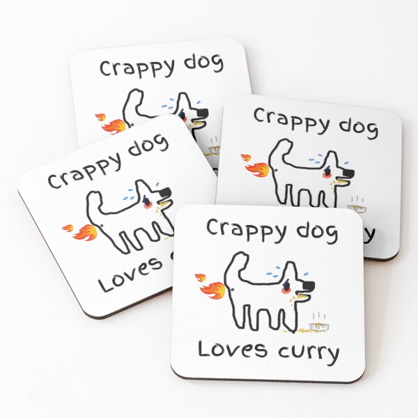 Item preview, Crappy dog loves curry... yummy, hot and spicy!! designed and sold by TheRubberOnion.