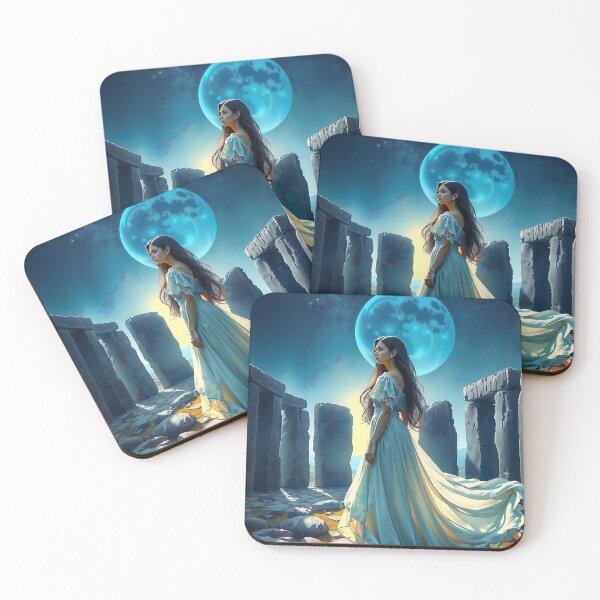 Item preview, Enchanted Woman Under Indigo Moonlight designed and sold by PanoramaPrints.