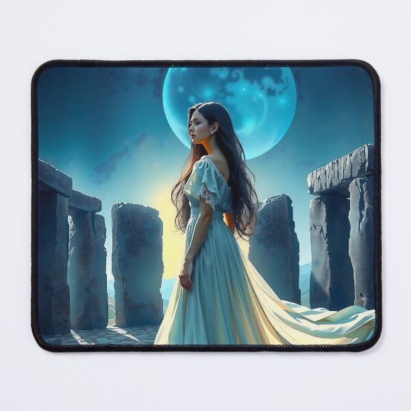 Item preview, Enchanted Woman Under Indigo Moonlight designed and sold by PanoramaPrints.