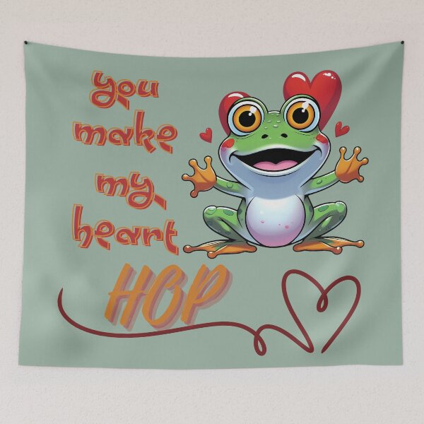 Item preview, Frog Valentine You Make My Heart Hop designed and sold by KateLeap.