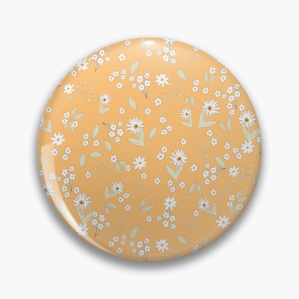 Item preview, Soft Daisy Meadow with Green Leaves on Warm Yellow Background designed and sold by Studio Pico.