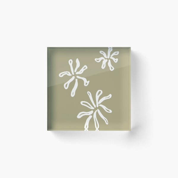 Item preview, Abstract mum flowers on sage green designed and sold by by-jwp.