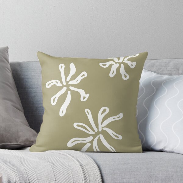 Item preview, Abstract mum flowers on sage green designed and sold by by-jwp.