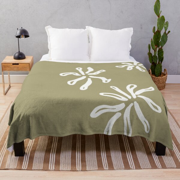 Item preview, Abstract mum flowers on sage green designed and sold by by-jwp.