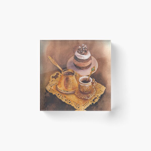 Item preview, Homemade watercolor coffee and a cake. designed and sold by Ekaterina Glazkova.