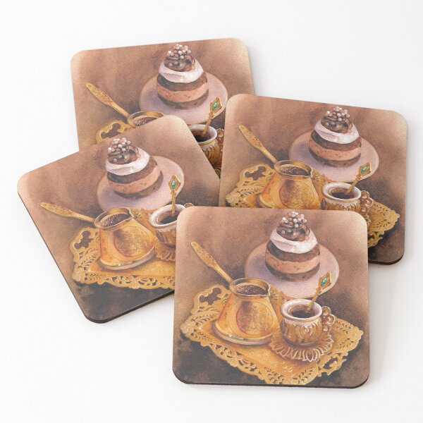 Item preview, Homemade watercolor coffee and a cake. designed and sold by Ekaterina Glazkova.