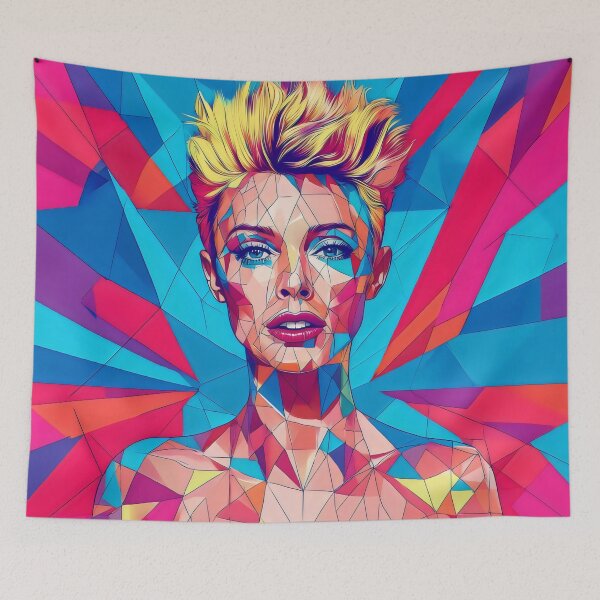 Item preview, Vivid 80's Retro style female portrait. designed and sold by Shoot-The-Moon.