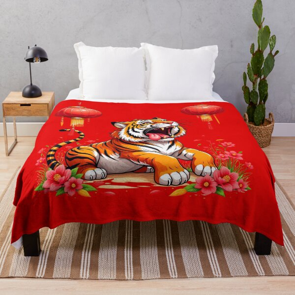Item preview, Tiger Pawing at Red Lanterns designed and sold by Itsheartshop.