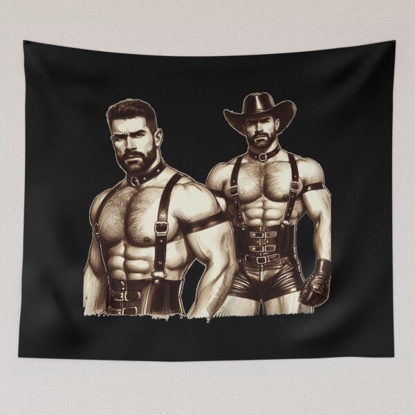 Item preview, Vintage Gay San Francisco Leather Cowboy Leder Pride Maverick Graphic Design designed and sold by ItsAKinkThing.
