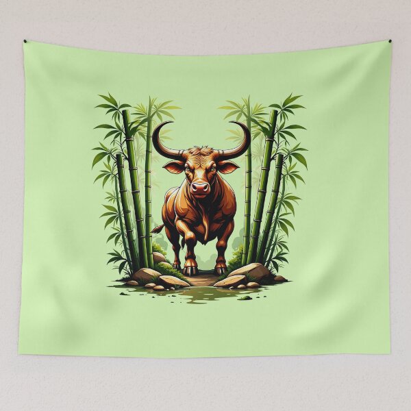 Item preview, Majestic Ox Standing Strong in Bamboo Forest designed and sold by Itsheartshop.