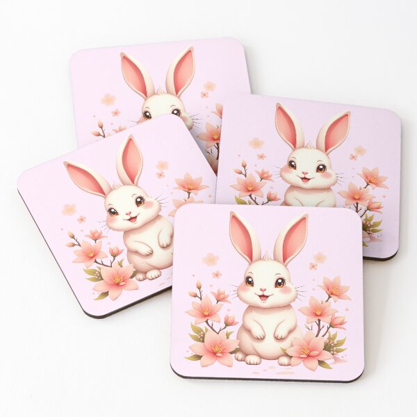 Item preview, Cute Pastel Rabbit With Peach Blossoms designed and sold by Itsheartshop.