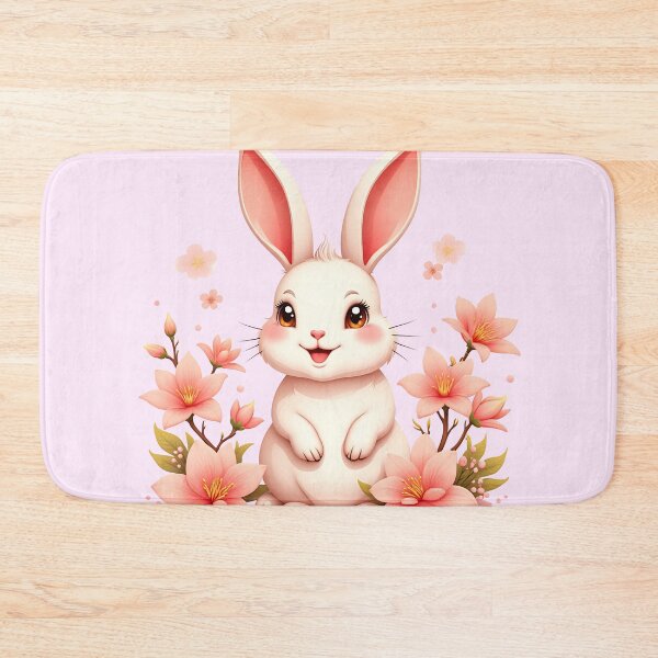 Item preview, Cute Pastel Rabbit With Peach Blossoms designed and sold by Itsheartshop.
