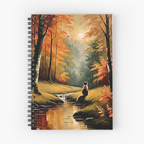 Item preview, Vintage Cat Art: Orange Cat in a Beautiful Forest River Scene | Animal Art | Cat Art | Cat Oil Painting designed and sold by UnhingedBird.
