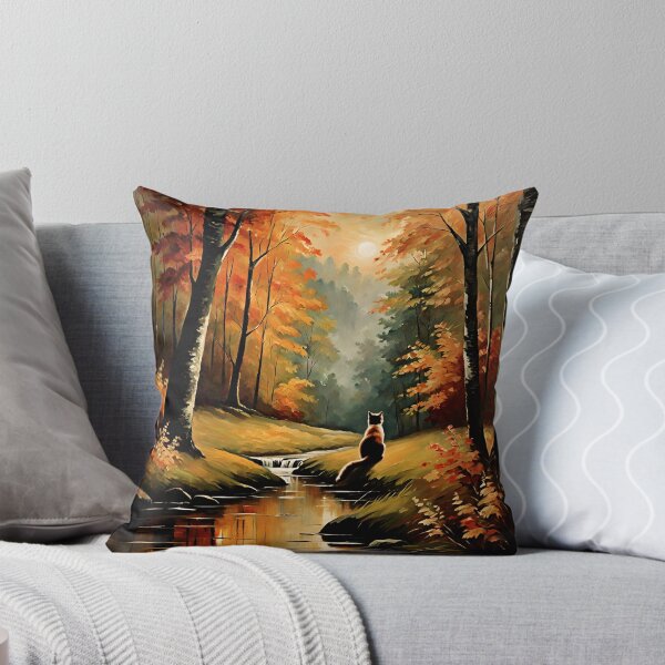 Item preview, Vintage Cat Art: Orange Cat in a Beautiful Forest River Scene | Animal Art | Cat Art | Cat Oil Painting designed and sold by UnhingedBird.