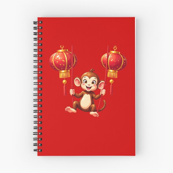 Item preview, Funny Monkey Swinging from Red Lanterns designed and sold by Itsheartshop.
