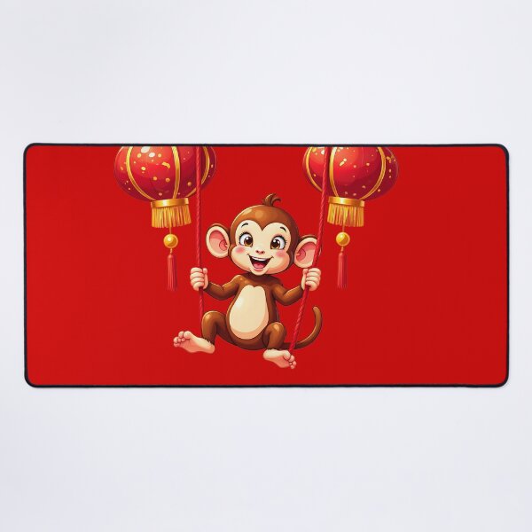 Item preview, Funny Monkey Swinging from Red Lanterns designed and sold by Itsheartshop.