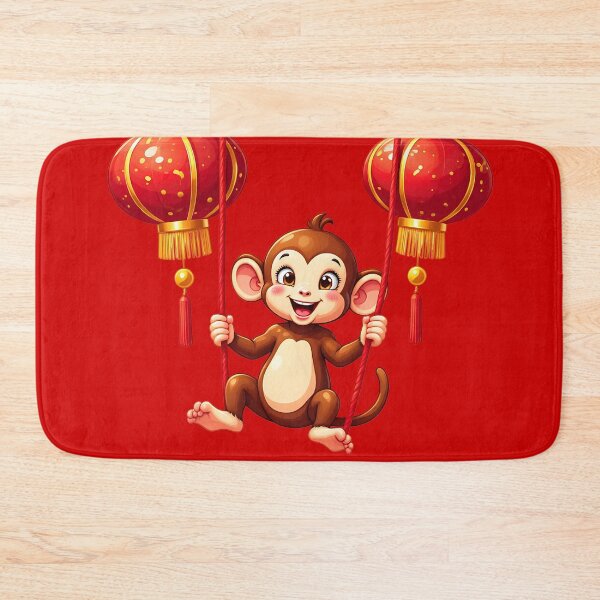 Item preview, Funny Monkey Swinging from Red Lanterns designed and sold by Itsheartshop.