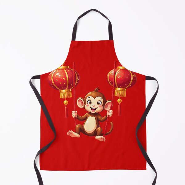 Item preview, Funny Monkey Swinging from Red Lanterns designed and sold by Itsheartshop.