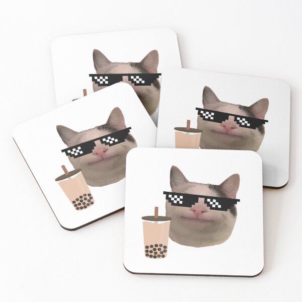 Item preview, Polite Cat Meme with Swag Glasses and Boba Drink designed and sold by Deanmindvortex.