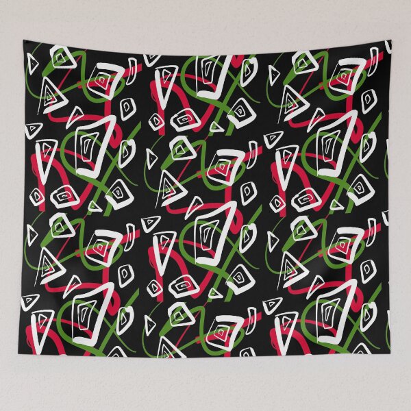 Item preview, Black, green, red and white pattern designed and sold by KSPillustration.