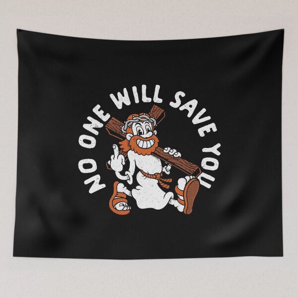 Item preview, No One Will Save Us - Vintage Cartoon Sarcasm - Antireligion designed and sold by Nemons.