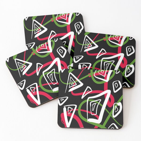 Item preview, Black, green, red and white pattern designed and sold by KSPillustration.
