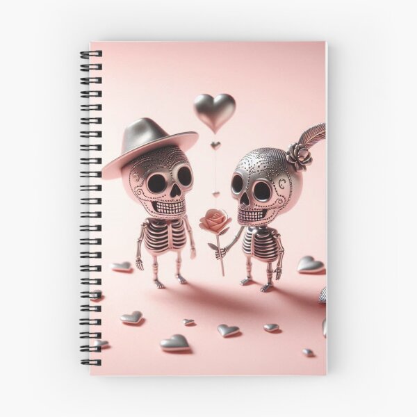 Item preview, Cheerful Silver-Rose Skeleton Lovers at Valentine's Day designed and sold by GaborSkeleton.