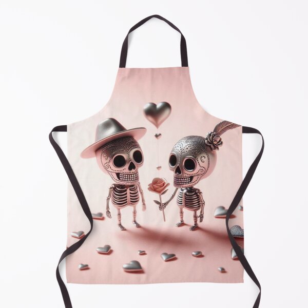 Item preview, Cheerful Silver-Rose Skeleton Lovers at Valentine's Day designed and sold by GaborSkeleton.