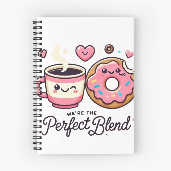 Item preview, The Perfect Blend – Cute Coffee & Donut Love Illustration designed and sold by EllsLittleStore.