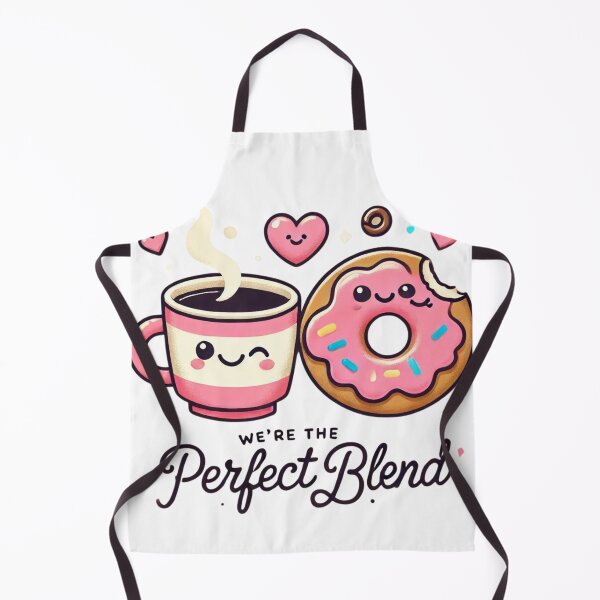 Item preview, The Perfect Blend – Cute Coffee & Donut Love Illustration designed and sold by EllsLittleStore.