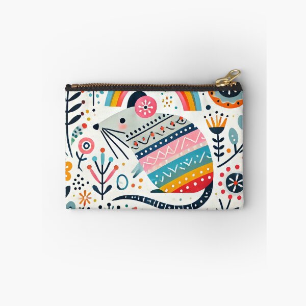 Item preview, Scandinavian Folk Art Rainbow Animals - Cute Colourful Mouse by heidiannemorris ©️ designed and sold by FOLK ART FUSION by heidiannemorris.