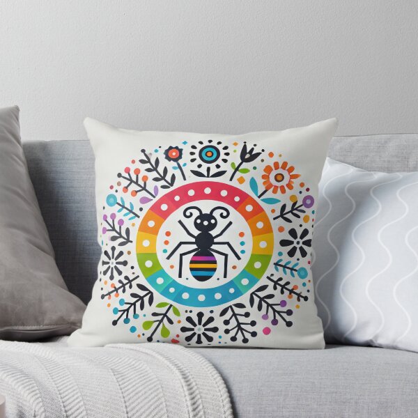 Item preview, Scandinavian Folk Art Rainbow Animals - Cute Colourful Ant by heidiannemorris designed and sold by FOLK ART FUSION by heidiannemorris.