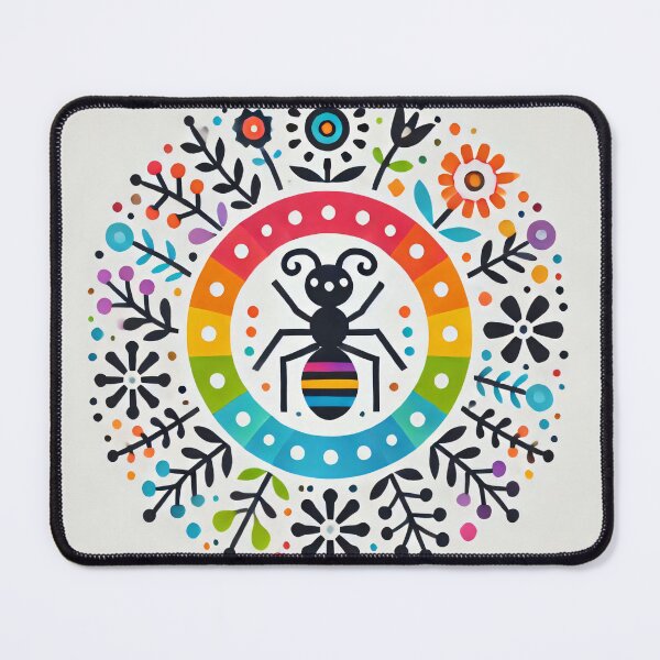 Item preview, Scandinavian Folk Art Rainbow Animals - Cute Colourful Ant by heidiannemorris designed and sold by FOLK ART FUSION by heidiannemorris.