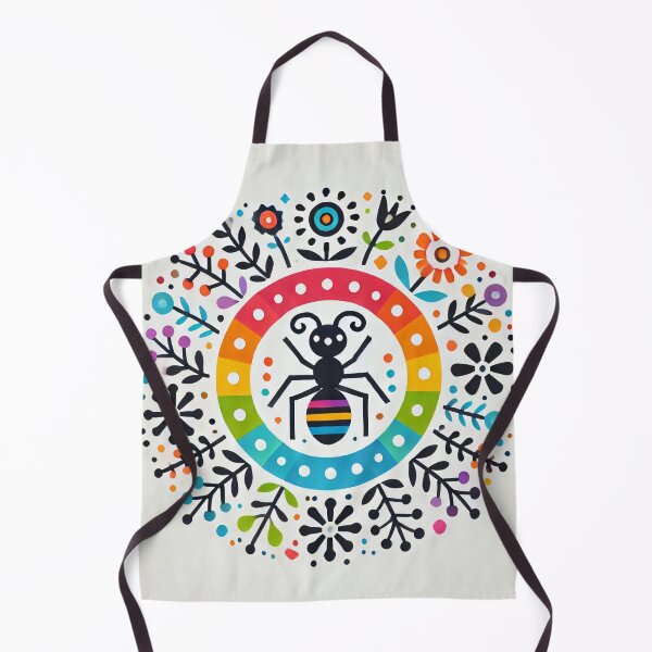 Item preview, Scandinavian Folk Art Rainbow Animals - Cute Colourful Ant by heidiannemorris designed and sold by FOLK ART FUSION by heidiannemorris.