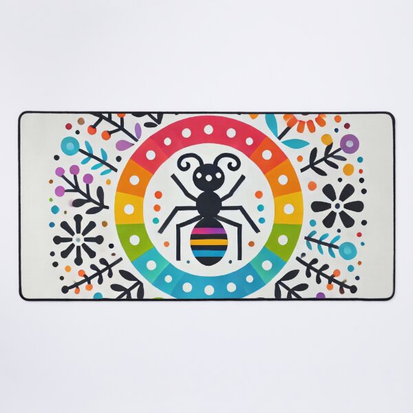 Item preview, Scandinavian Folk Art Rainbow Animals - Cute Colourful Ant by heidiannemorris designed and sold by FOLK ART FUSION by heidiannemorris.