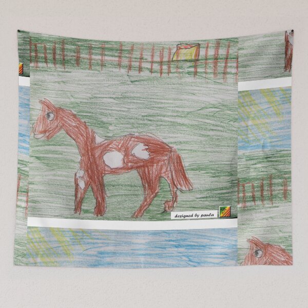 Item preview, Horse in the paddock, t-shirt for children designed and sold by cp-art.art.