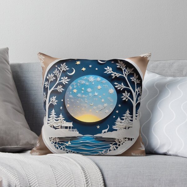 Item preview, Digital Moon Paper Cut Art | Celestial Nature-Inspired Design | Elegant Lunar Illustration | Whimsical Moonlight Paper Cut | 3D Digital Paper Effect designed and sold by PaintedPixels01.
